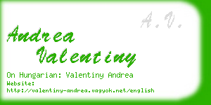 andrea valentiny business card